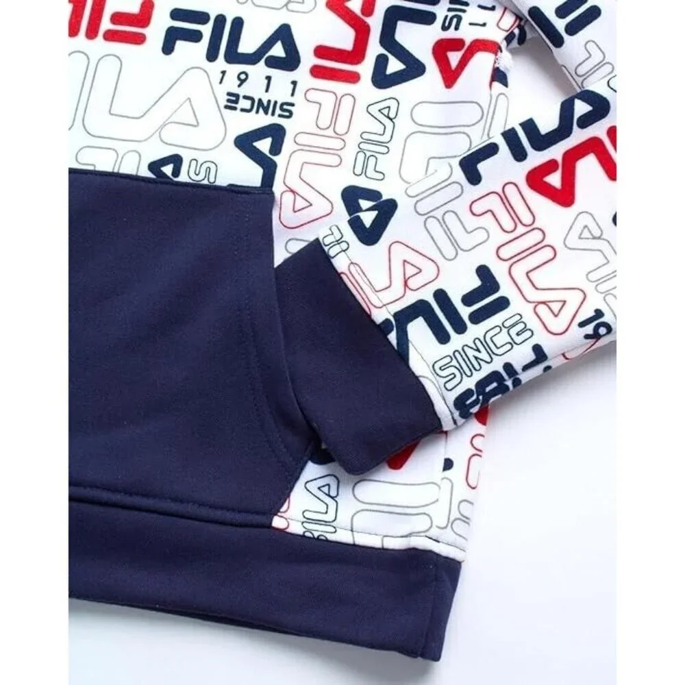 Fila Boys Active Hoodie Sweatshirt Navy Classic Logo Size Small (8) New